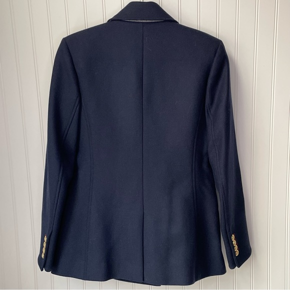 Veronica Beard Port DB Dickey Coat Jacket Navy Blue Wool Blend & Gold Button 2 - Picture 8 of 11